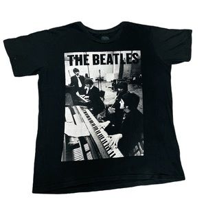 The Beatles Men’s Piano Band Group Black Tee